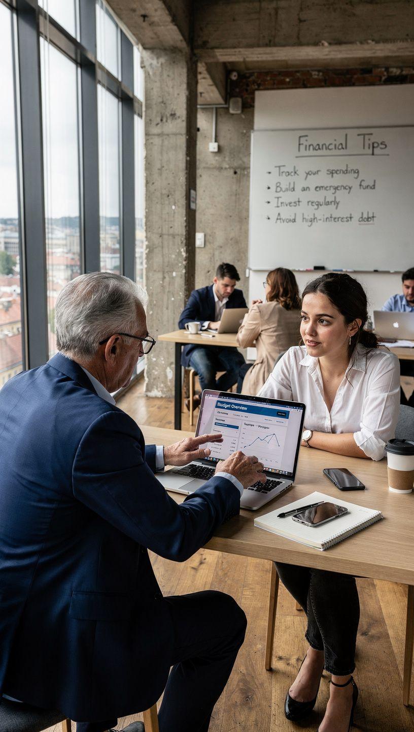 Személyes pénzügyi napló nyitott könyvvel és heti költségkövetési sablonokkal, amely segít a napi kiadások praktikus nyomon követésében és pénzügyi tudatosság fejlesztésében.